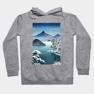 Fuji from Mitsuhama in Snow by Tsuchiya Koitsu Hoodie